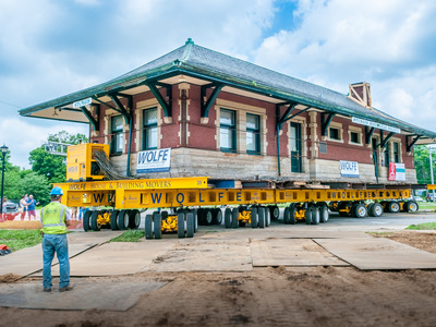 Buckingham SmartSteer® steers a brick train depot onto the road