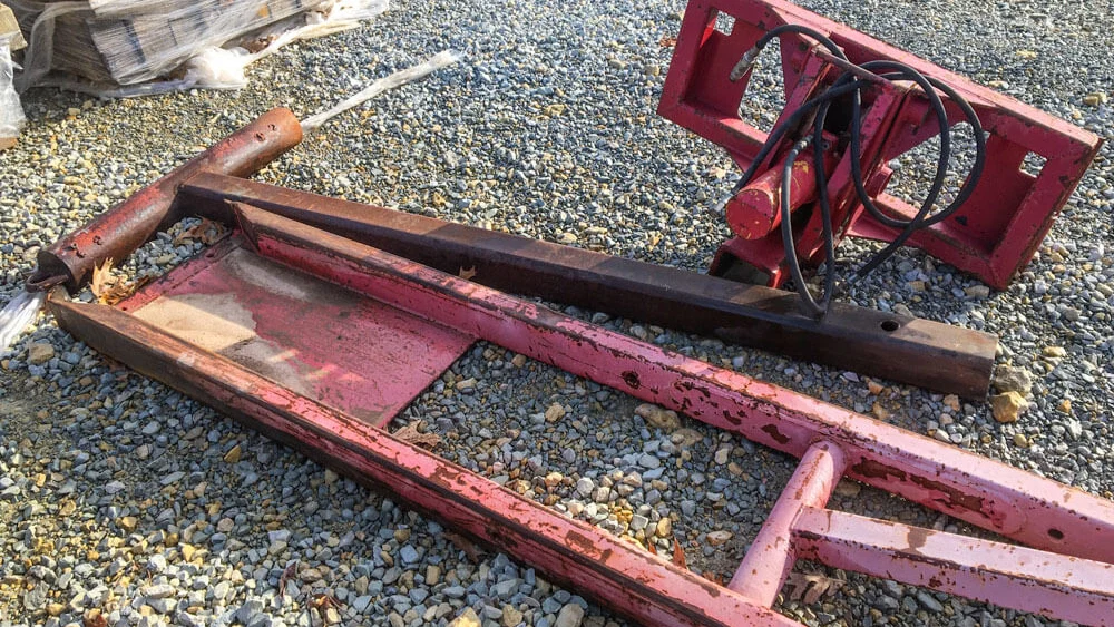 Used Shop-Built Digging Pan & Spoons with Hammer Attachment