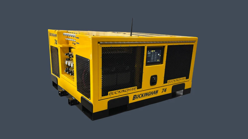 Heavy-duty steel, 4-way fork pockets, lifting eye; removable aluminum enclosure