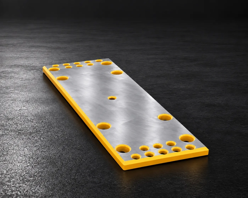 48" yellow and silver Buckingham slide plate